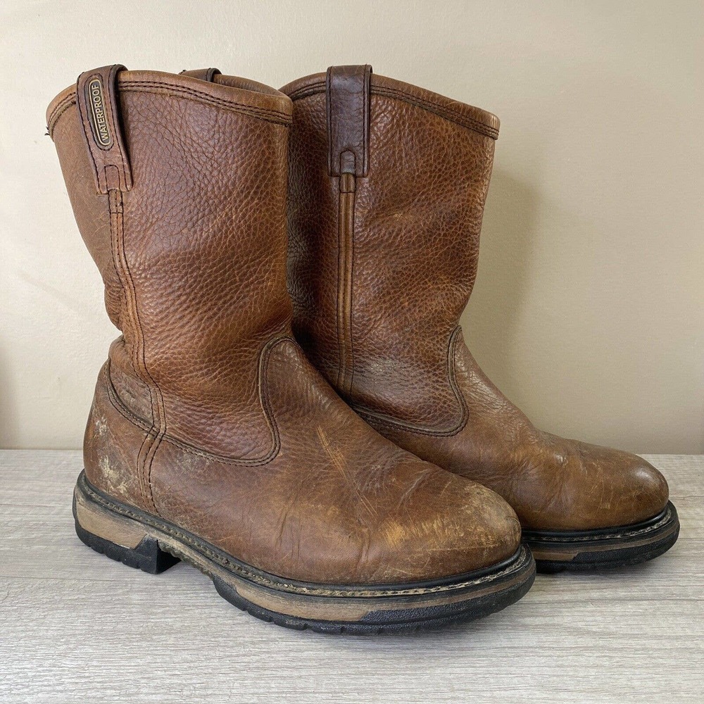 Rocky Mens 9.5 W Ironclad Wellington Leather Boot Steel Toe Waterproof #5685